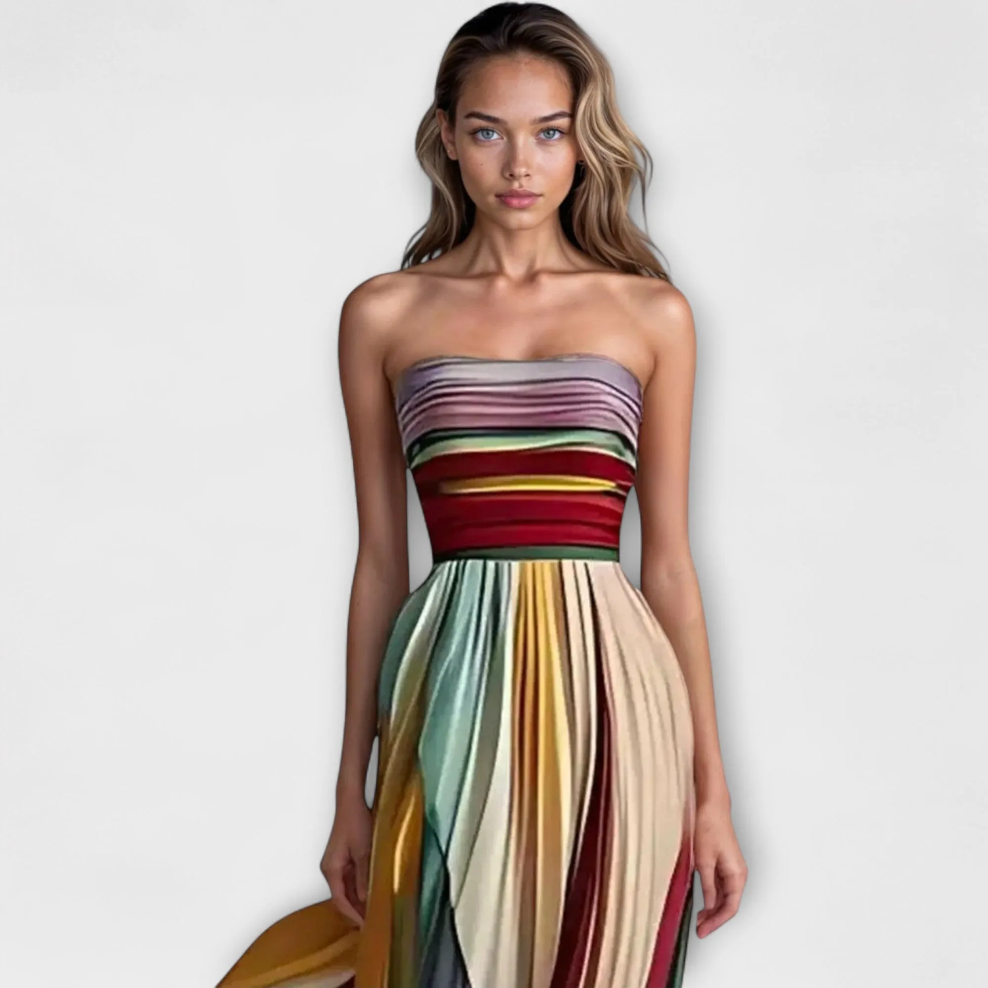 MARIGOLD  Bold & Flowing Strapless Dress