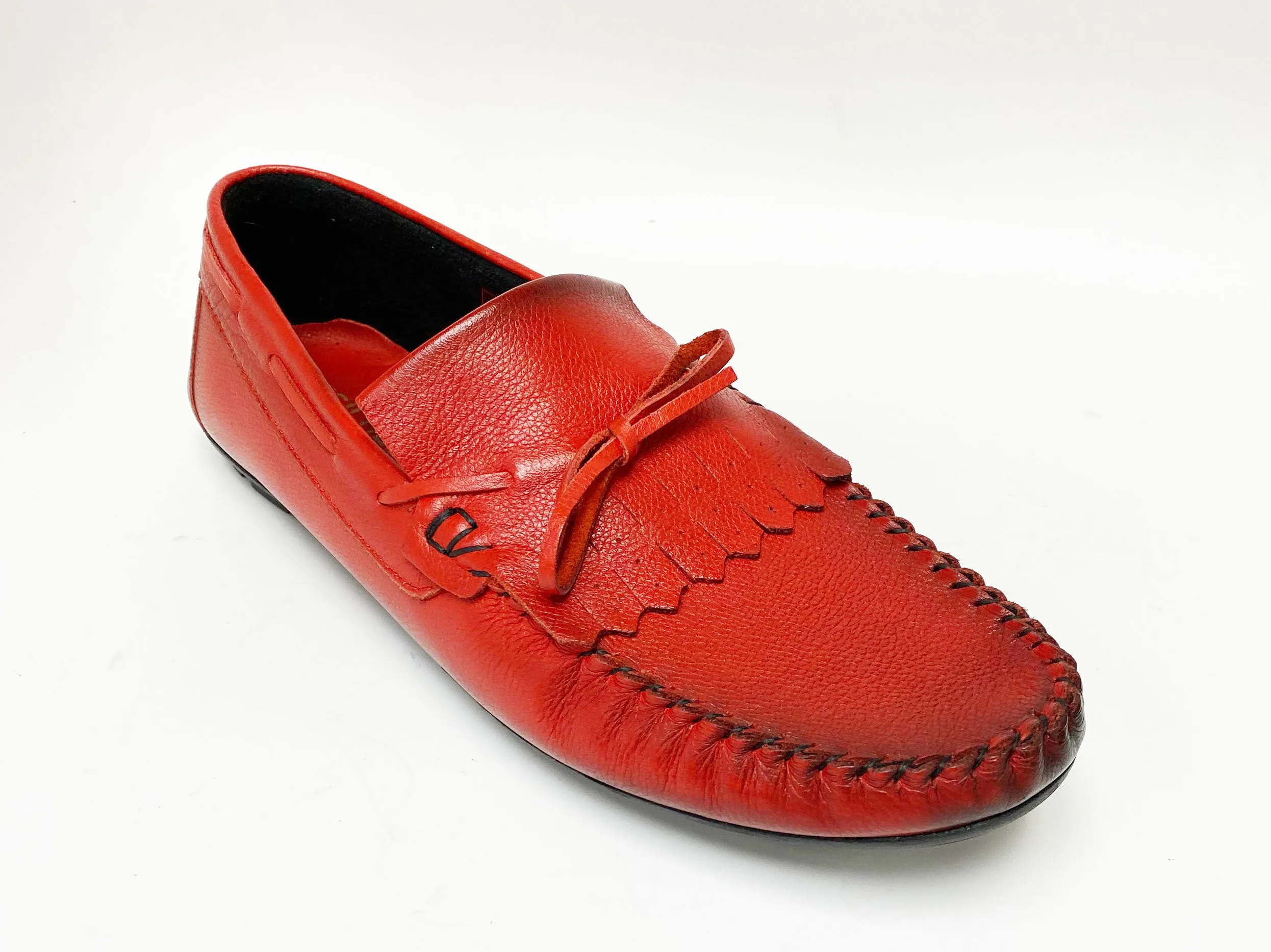 Maurice Supple Calfskin Slip-On Driving Moccasin Red