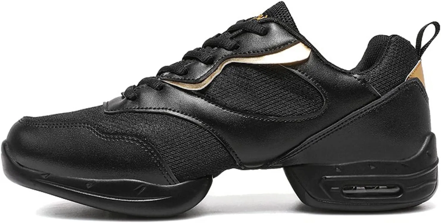 Men's Fashion Air Cushion Dance Shoes Sneakers Latin Jazz Ballroom Lace Up Dance Shoes Stylish Round Toe Platform Breathable Soft Bottom Outdoor Ballet Shoes for Men