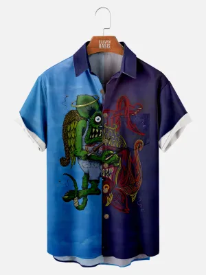 Men's Rat Fink Transitions into Pinstripes Short Sleeve Shirt