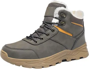 Men's Work Boots Composite Toe Hiking Sneakers Shoes with Fur Lined Womens Safety Shoes Non Slip Waterproof Outdoor Shoes Lightweight Anti Slip Hike Grounded Footwear