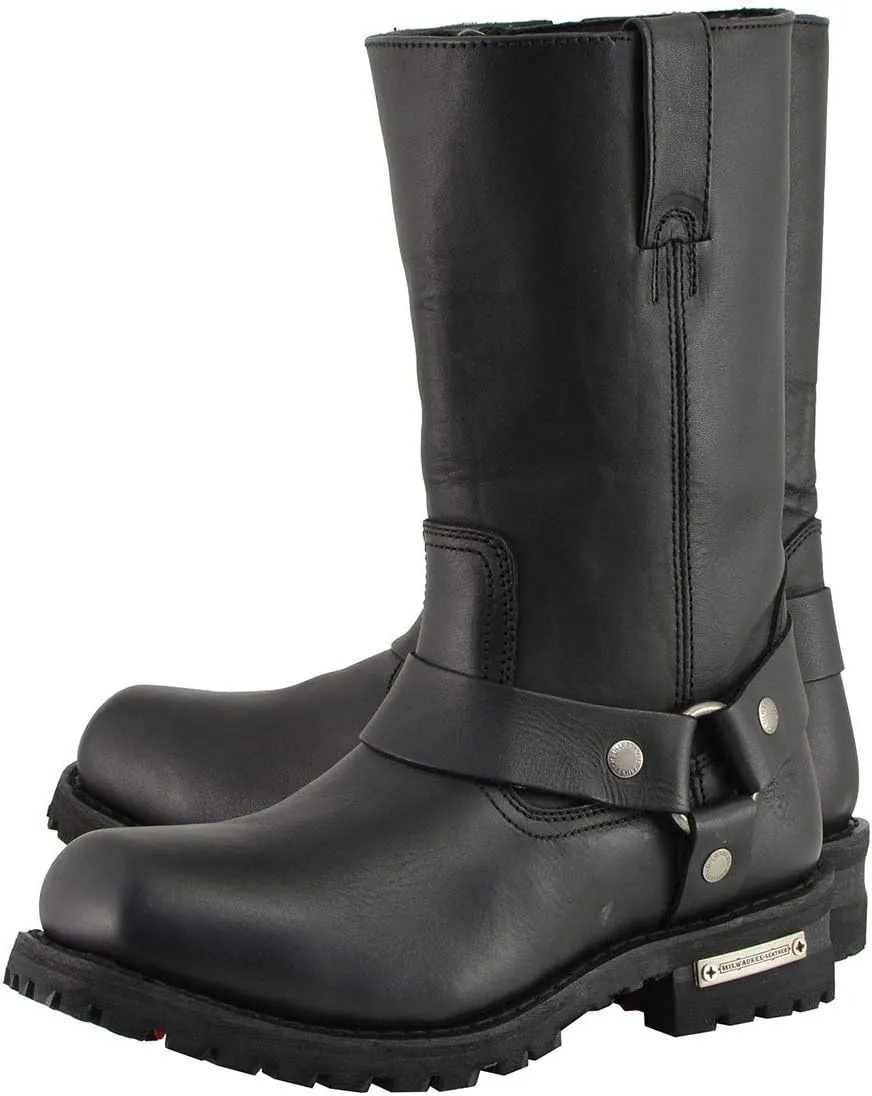 Milwaukee Leather Men's Classic Premium Leather Harness Motorcycle Boots Collection - 7.5W
