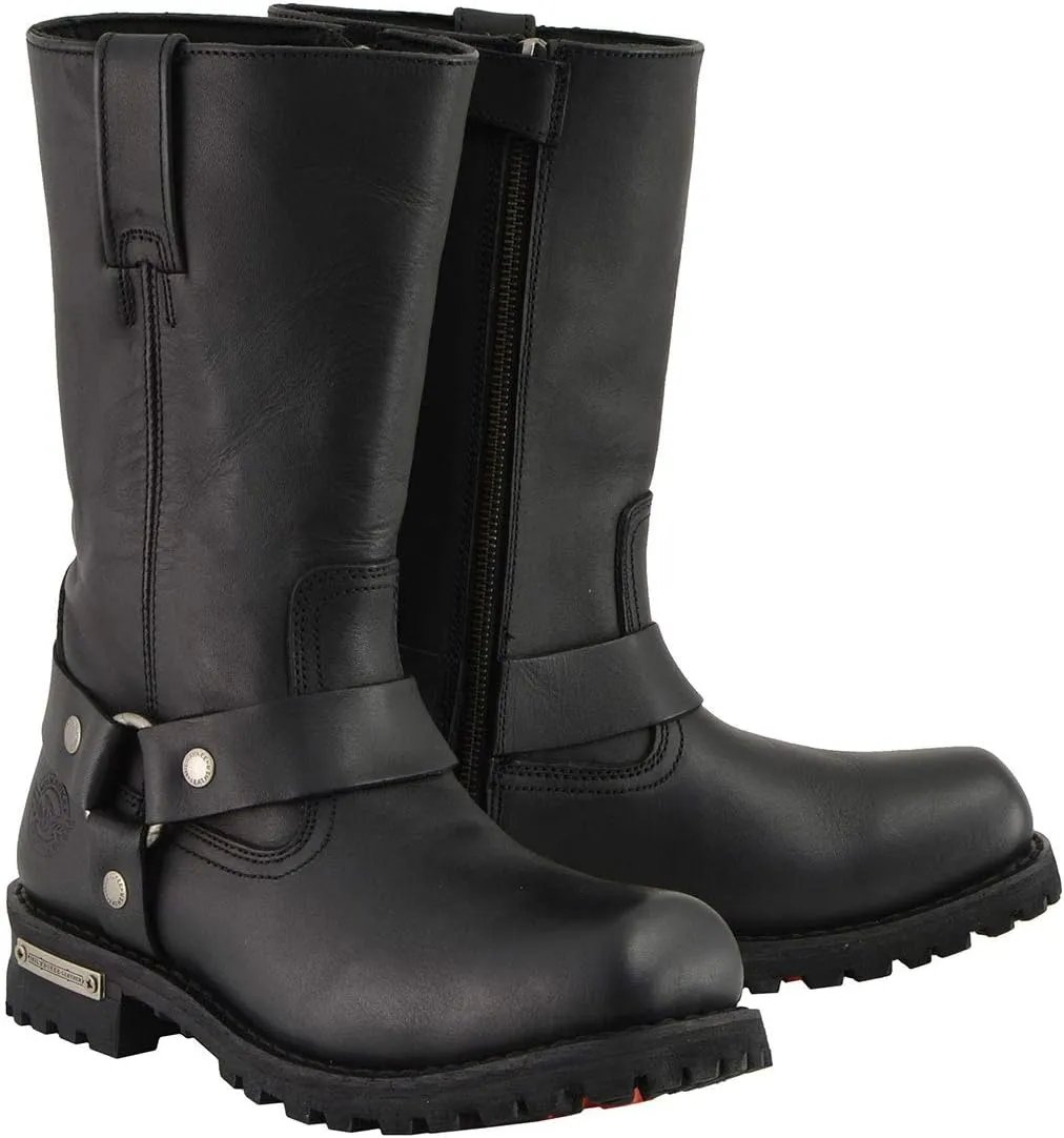 Milwaukee Leather Men's Classic Premium Leather Harness Motorcycle Boots Collection - 7.5W