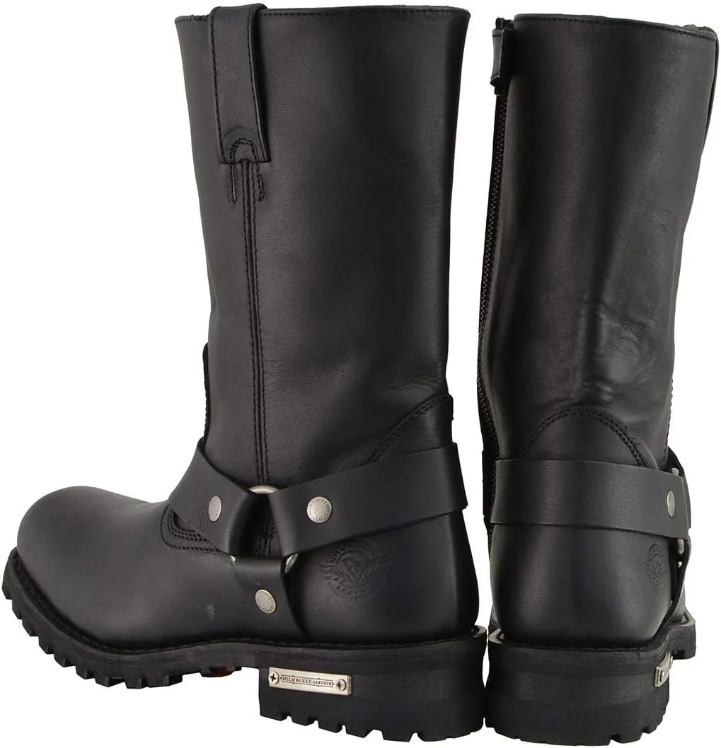 Milwaukee Leather Men's Classic Premium Leather Harness Motorcycle Boots Collection - 7.5W