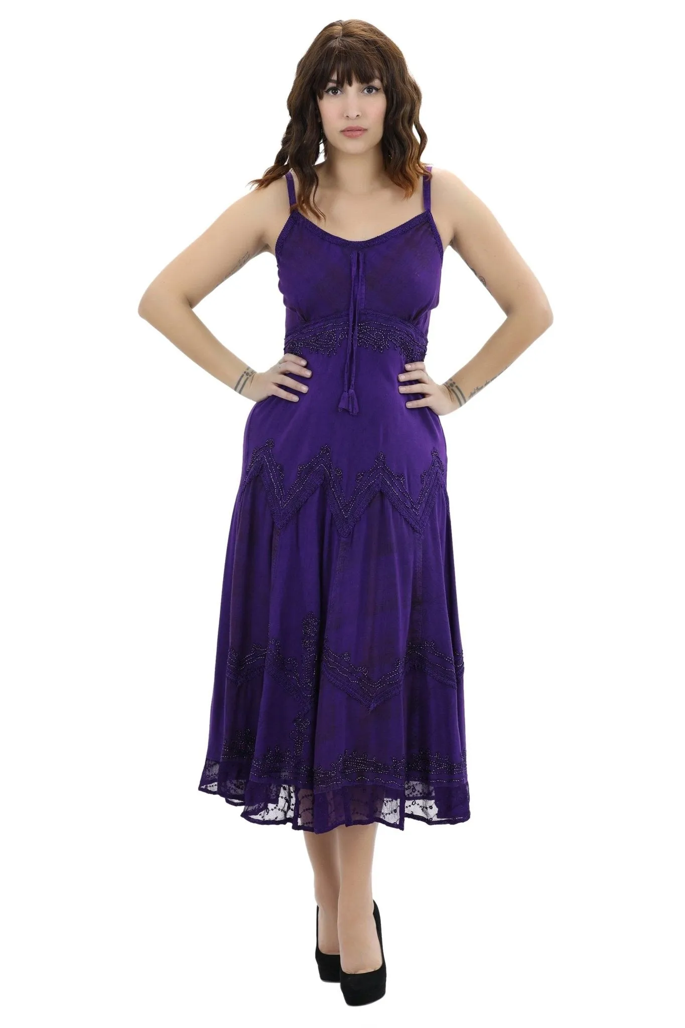 Plaid Panels Acid Wash Dress 152104