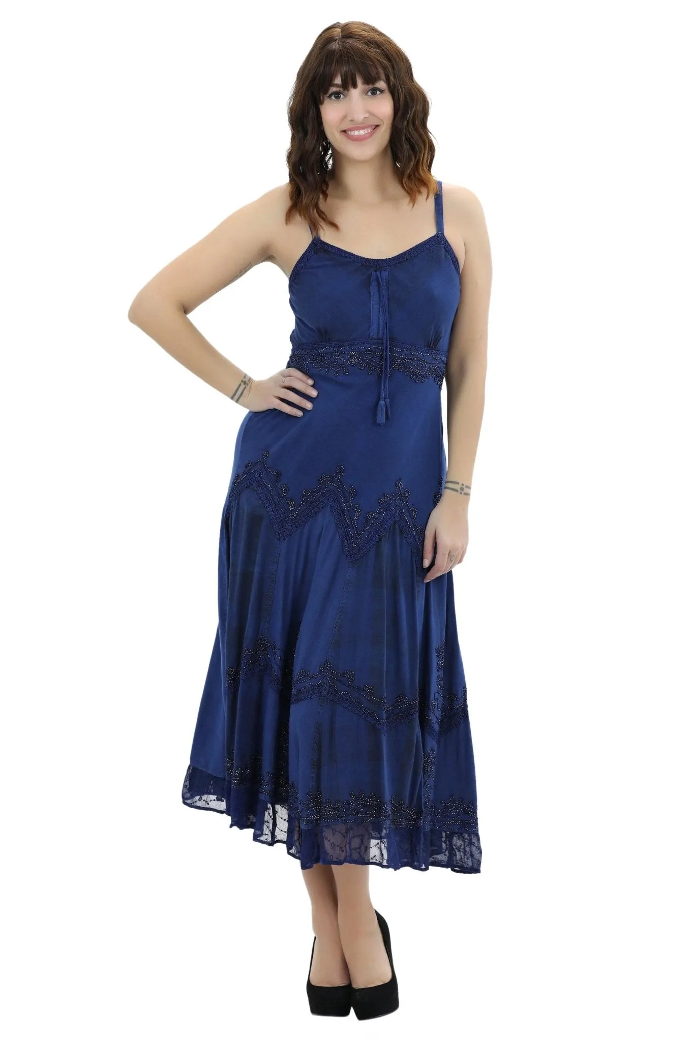 Plaid Panels Acid Wash Dress 152104