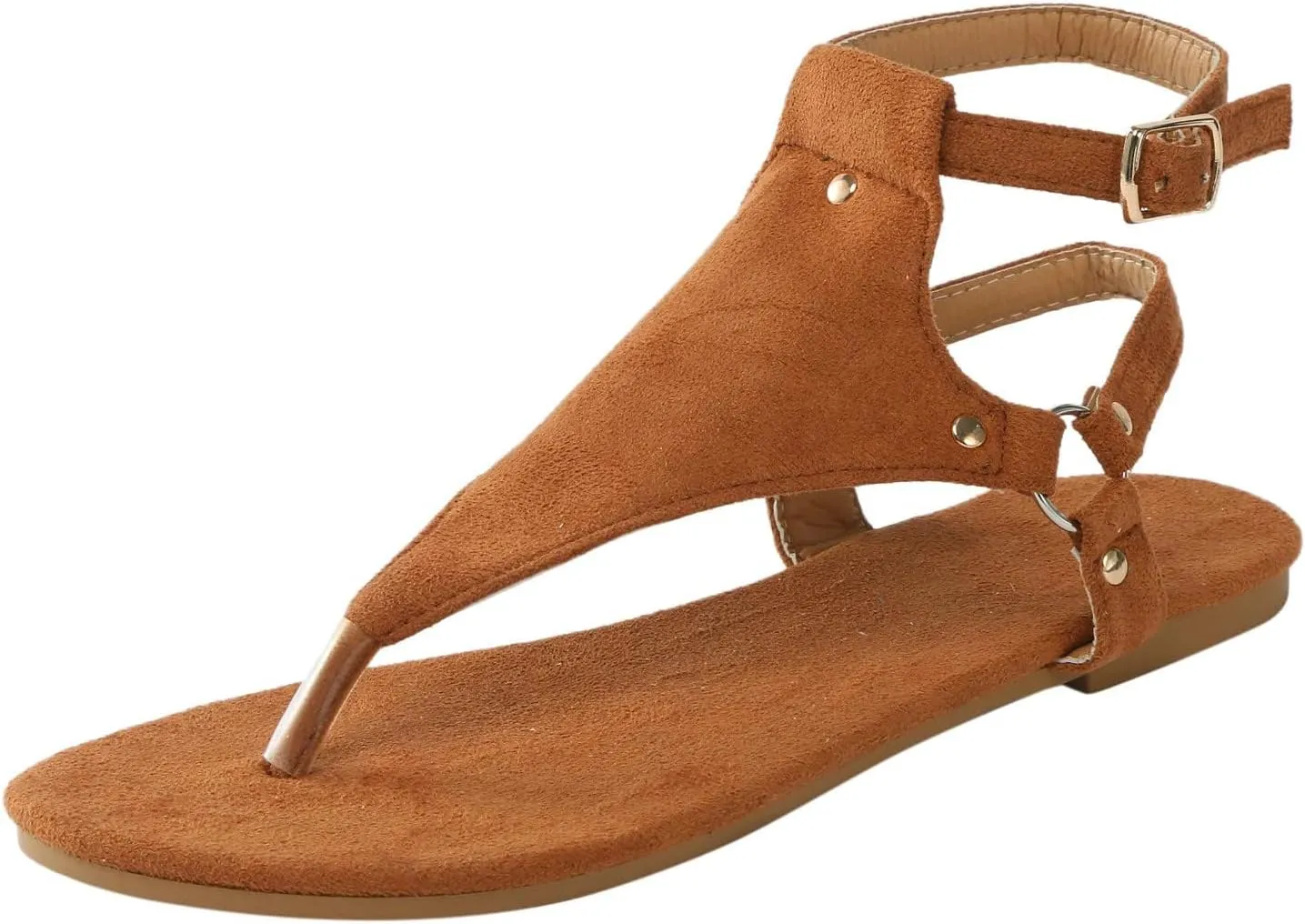 Sandals for Women Summer Dressy Ankle Strap Flat Sandals Lightweight Comfortable Thong Flip Flops Casual Open Toe Slipper Fashion Leather Retro Gladiator Shoes Athletic Walking Shoes