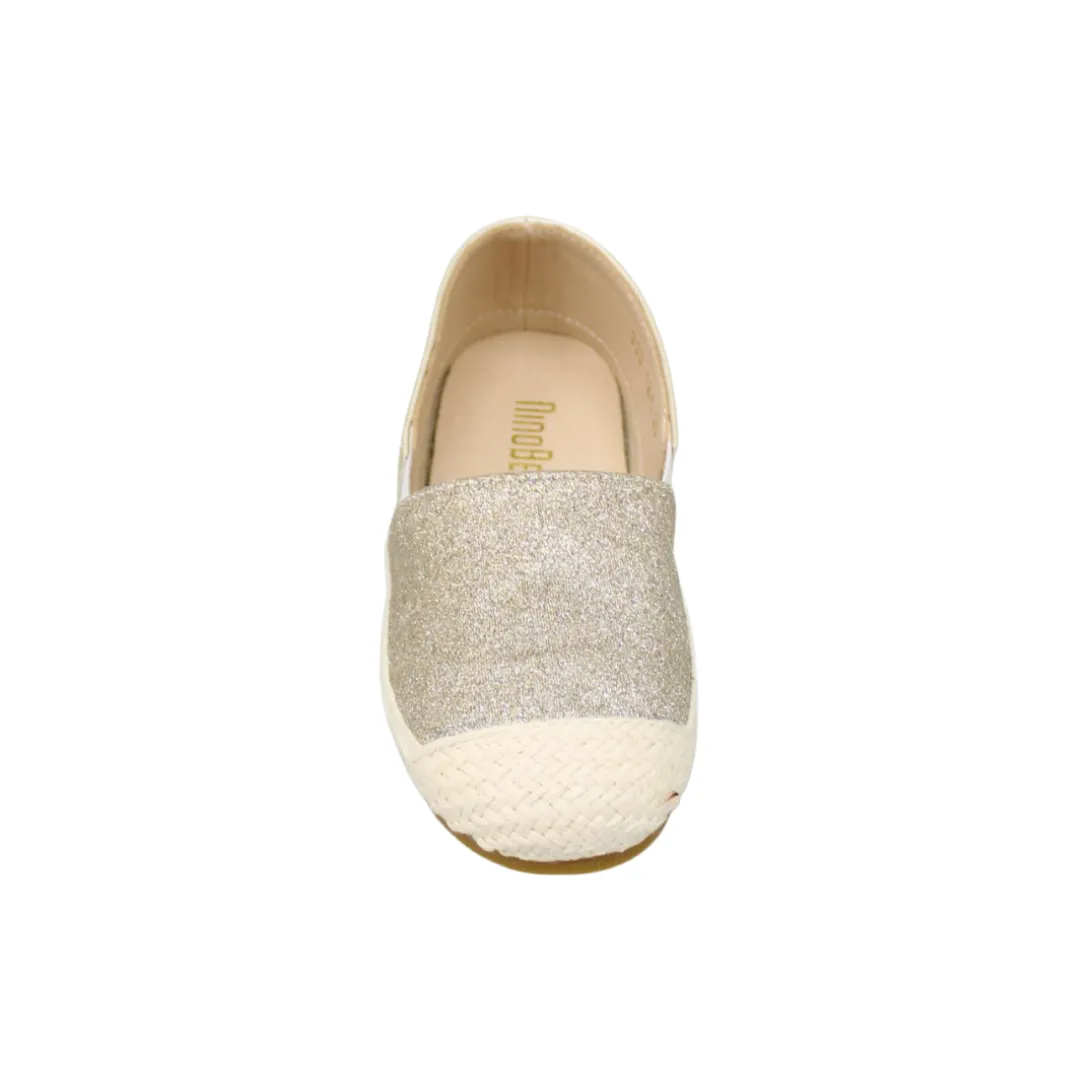 Shimmery Slip On Gold Espadrilles