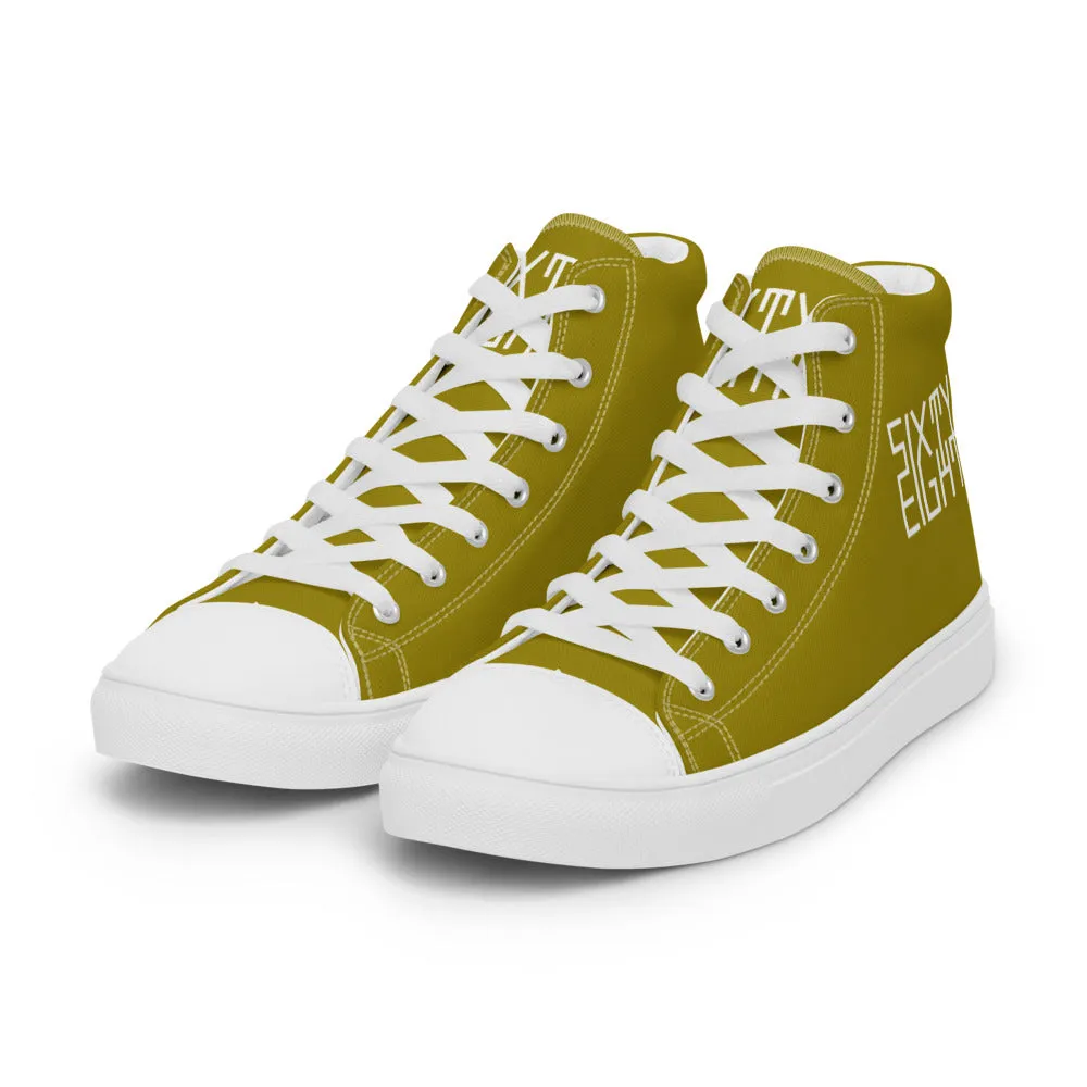 Sixty Eight 93 Logo White Brown Men's High Top Shoes