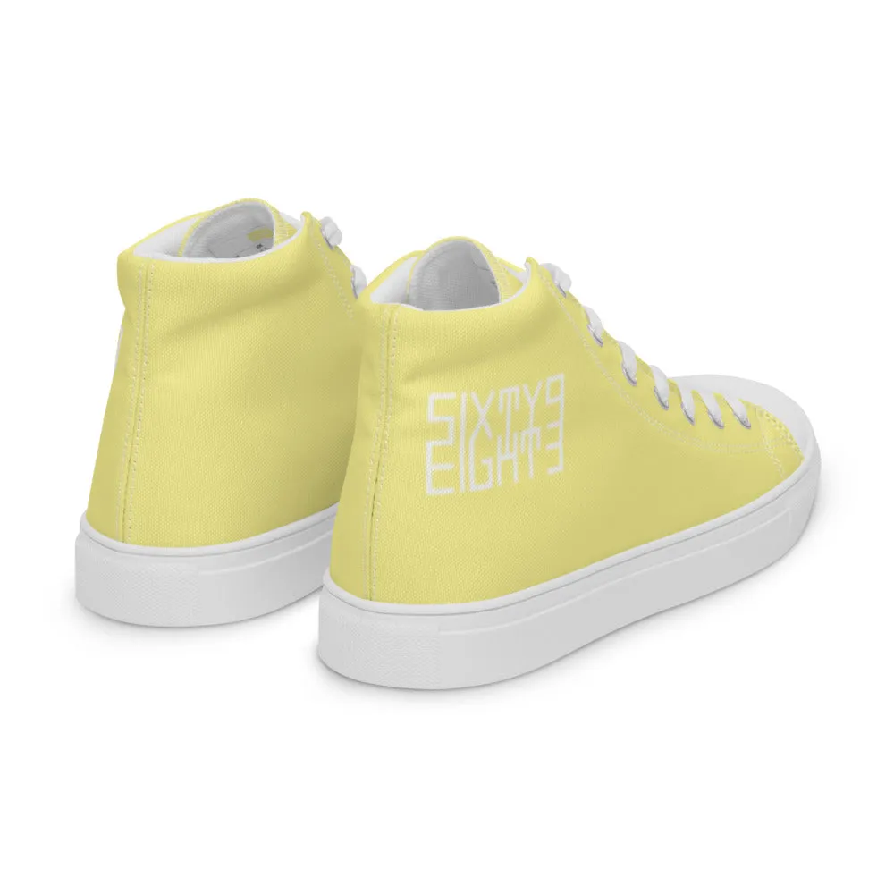 Sixty Eight 93 Logo White Gold Women's High Top Shoes
