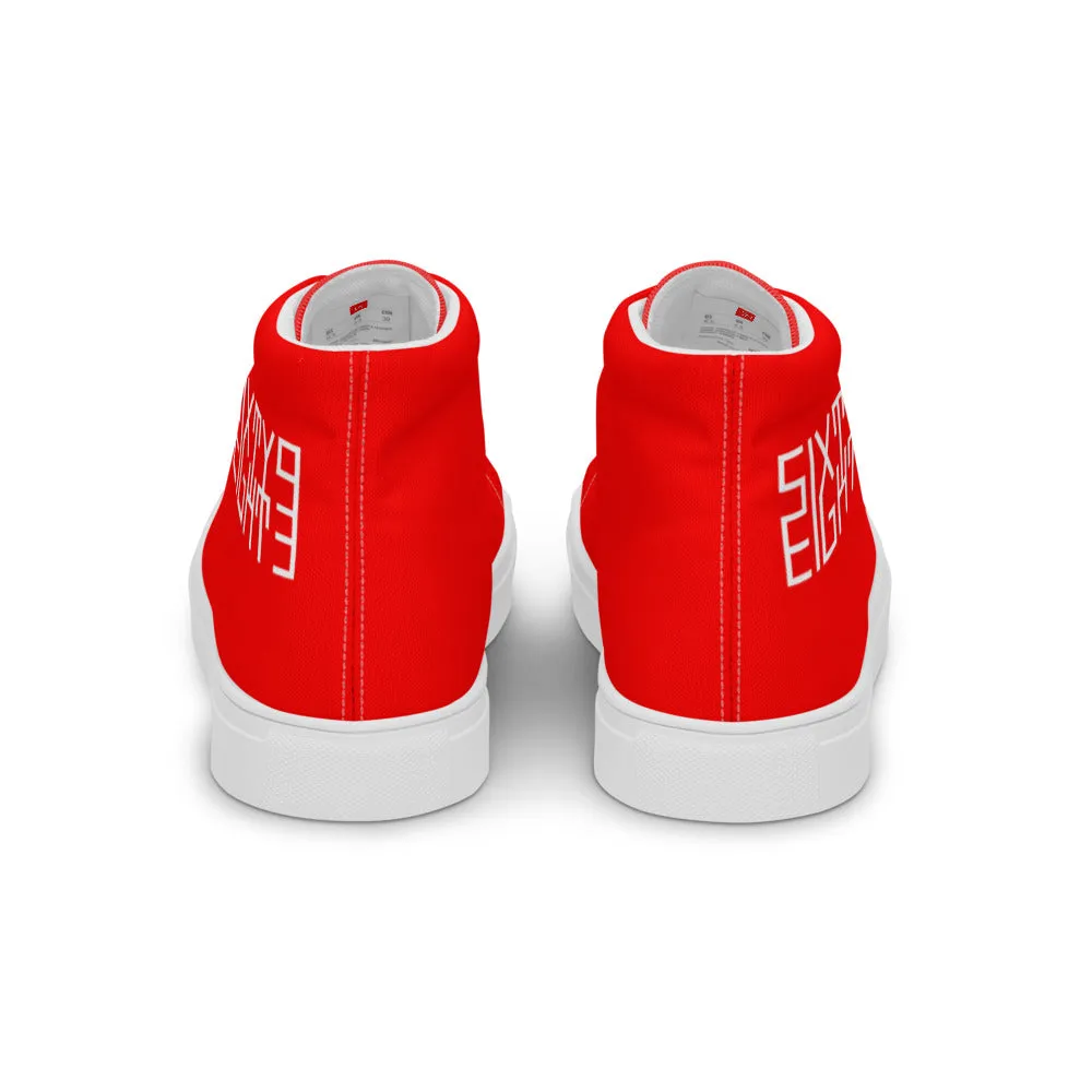 Sixty Eight 93 Logo White Red Men's High Top Shoes