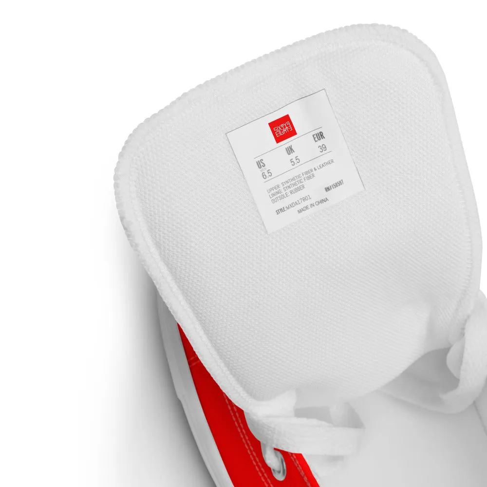 Sixty Eight 93 Logo White Red Men's High Top Shoes