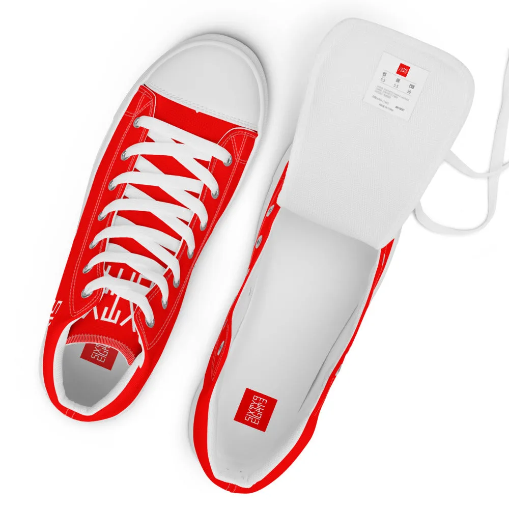 Sixty Eight 93 Logo White Red Men's High Top Shoes