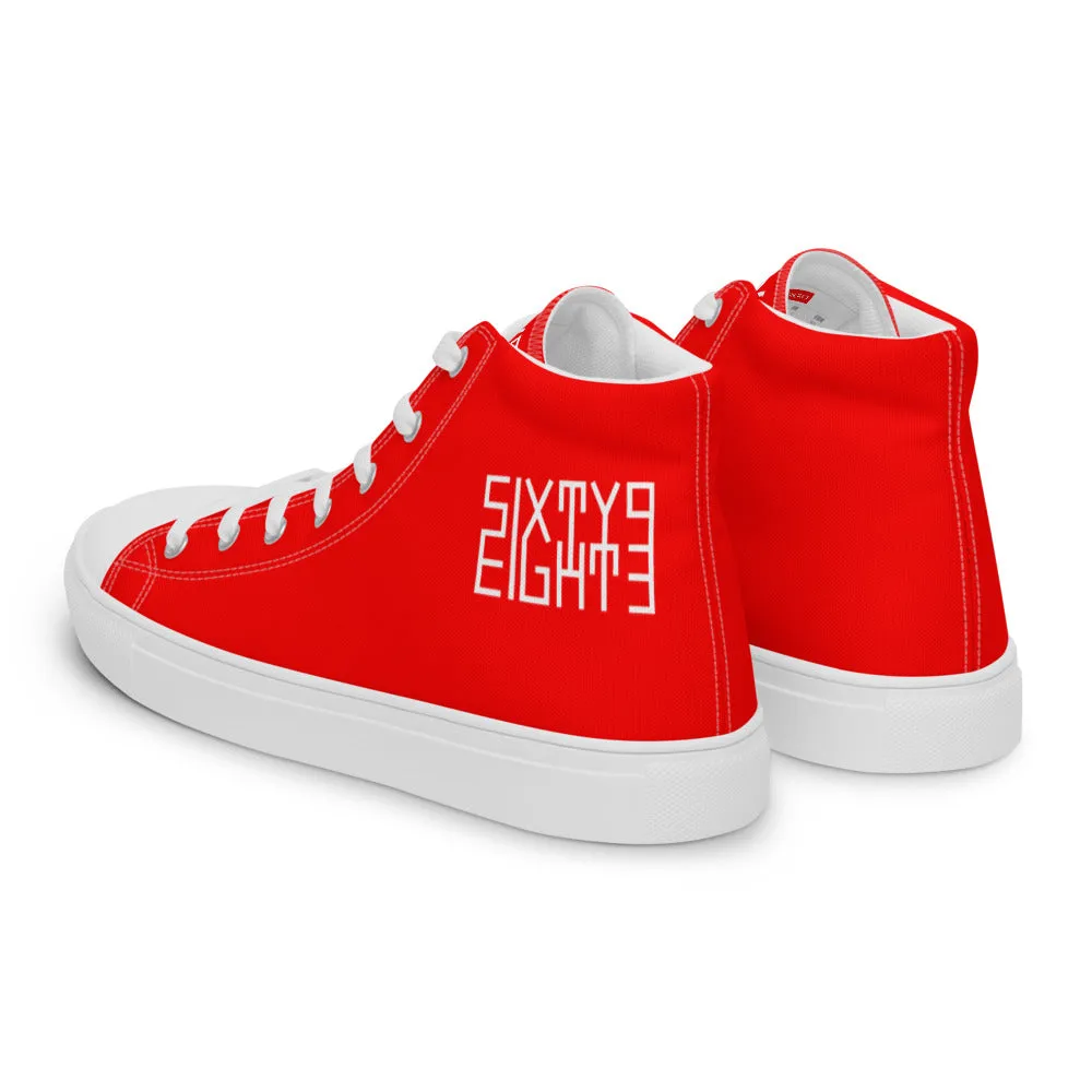 Sixty Eight 93 Logo White Red Men's High Top Shoes