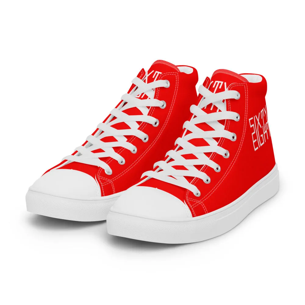 Sixty Eight 93 Logo White Red Men's High Top Shoes