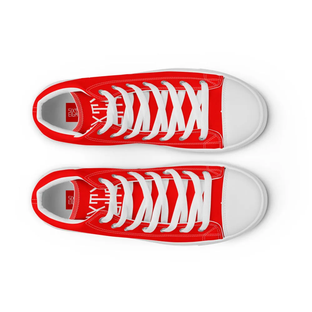 Sixty Eight 93 Logo White Red Men's High Top Shoes