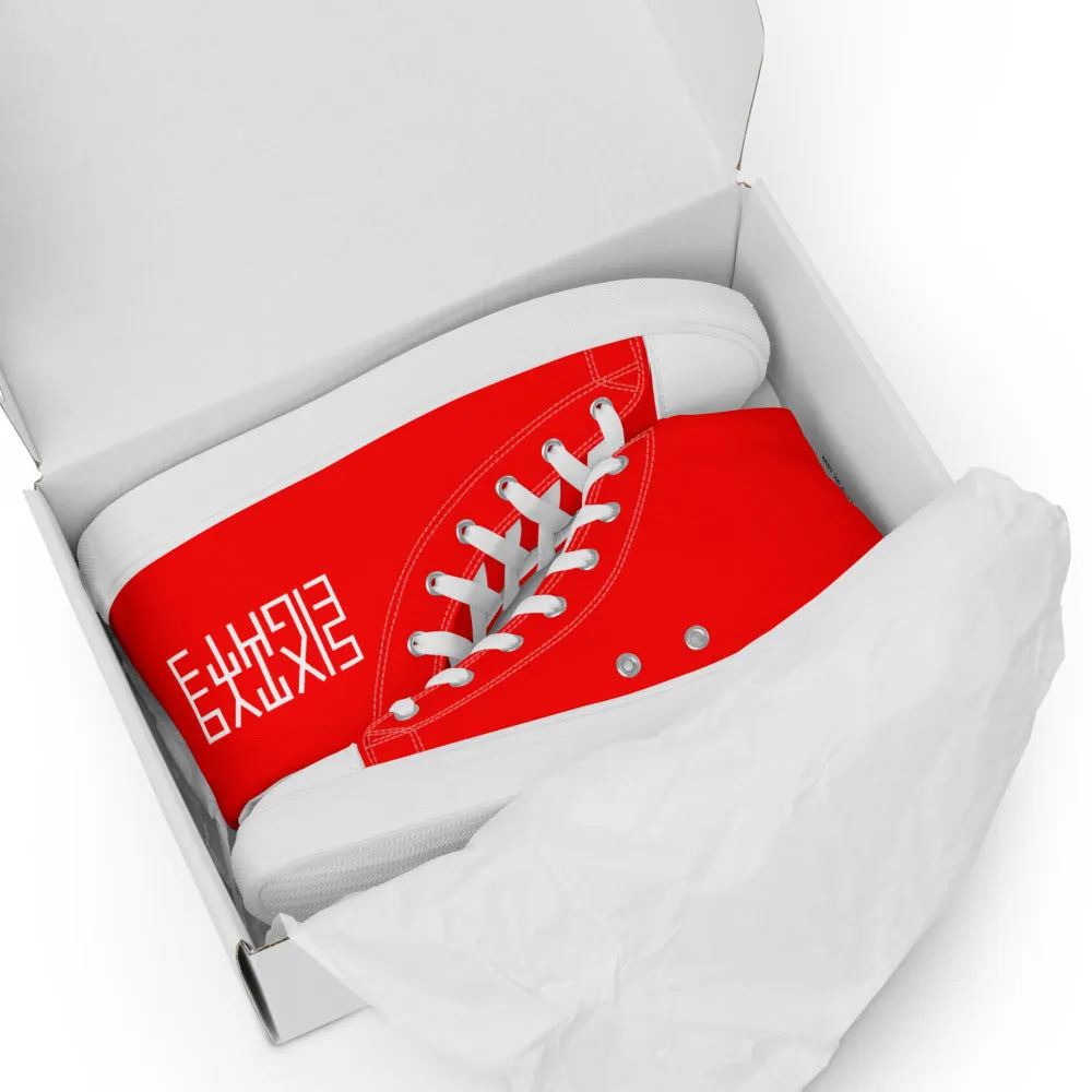 Sixty Eight 93 Logo White Red Men's High Top Shoes