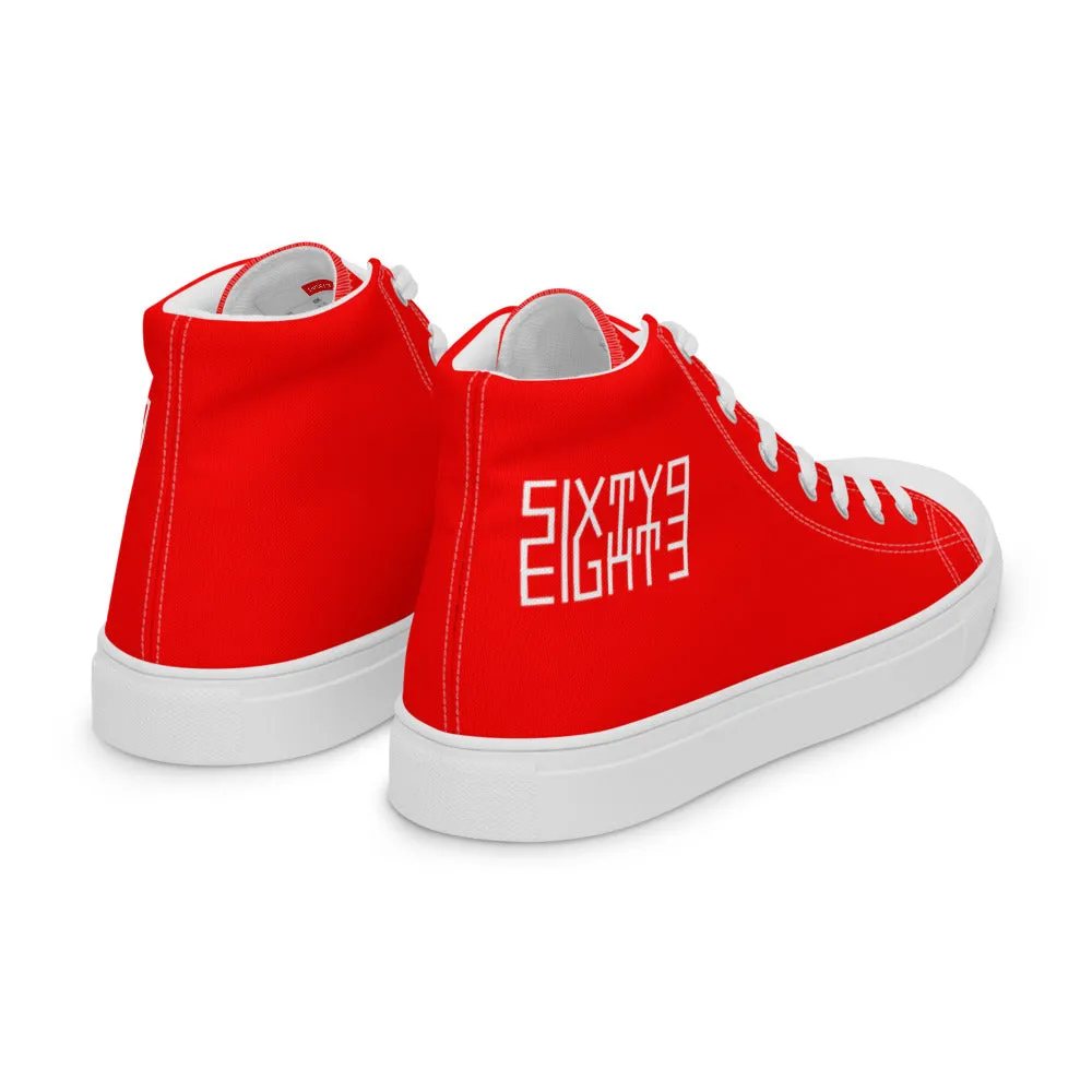 Sixty Eight 93 Logo White Red Men's High Top Shoes