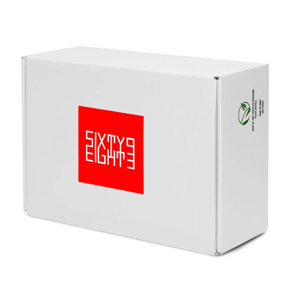 Sixty Eight 93 Logo White Red Men's High Top Shoes
