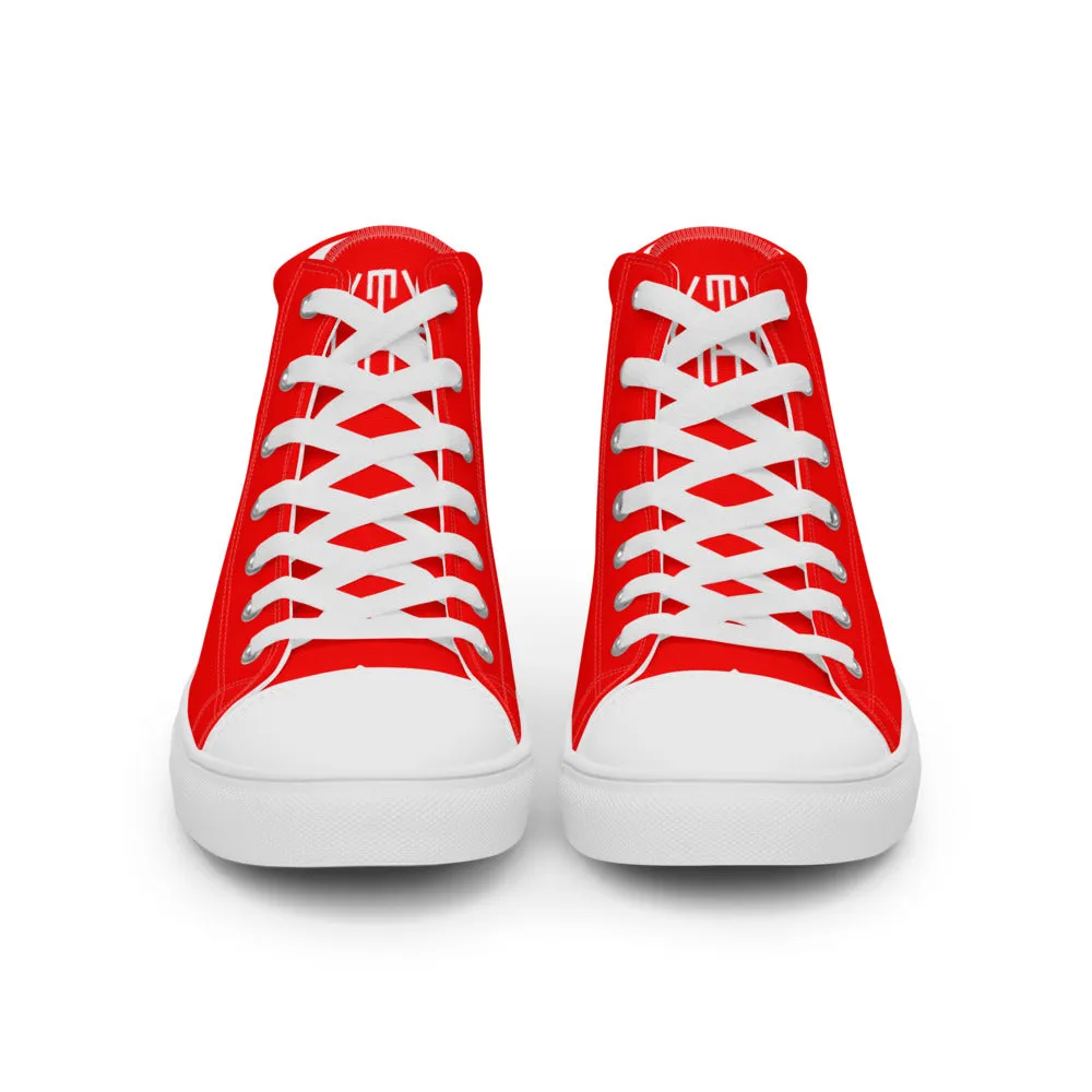 Sixty Eight 93 Logo White Red Men's High Top Shoes