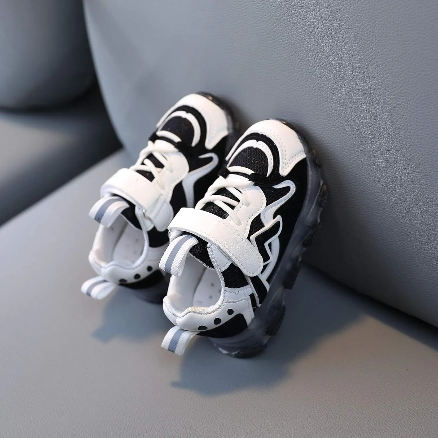 Size 2 Shoes Baby Girl Light Led Kids Mesh Luminous Sport Baby Running Children Girls Shoes Baby Shoes (Black, 2.5-3 Years)