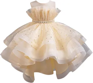 Sparkly Princess Dress for Girls Trendy Luxury Sequin Floor Length Flower Dresses Wedding Party Bridesmaid Gown 3-14T