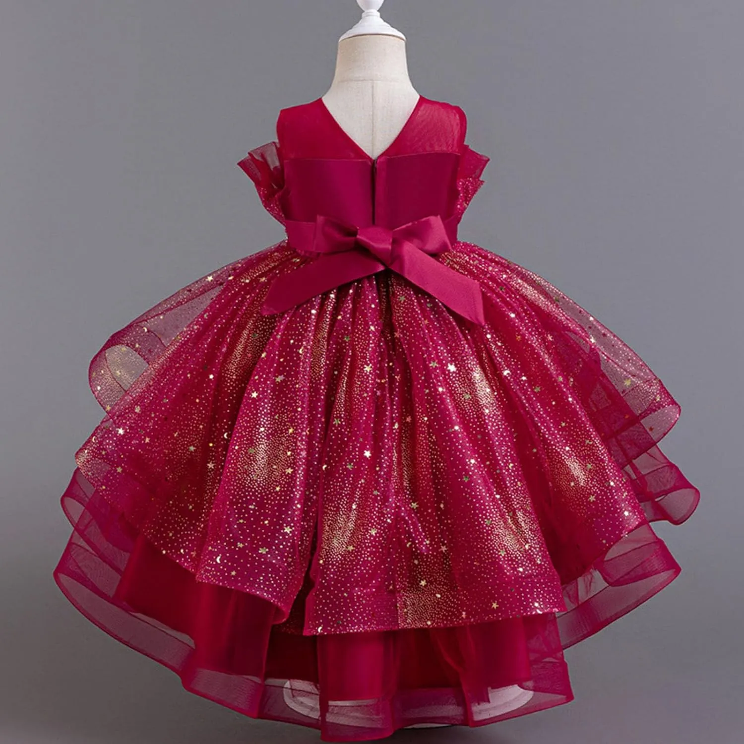 Sparkly Princess Dress for Girls Trendy Luxury Sequin Floor Length Flower Dresses Wedding Party Bridesmaid Gown 3-14T