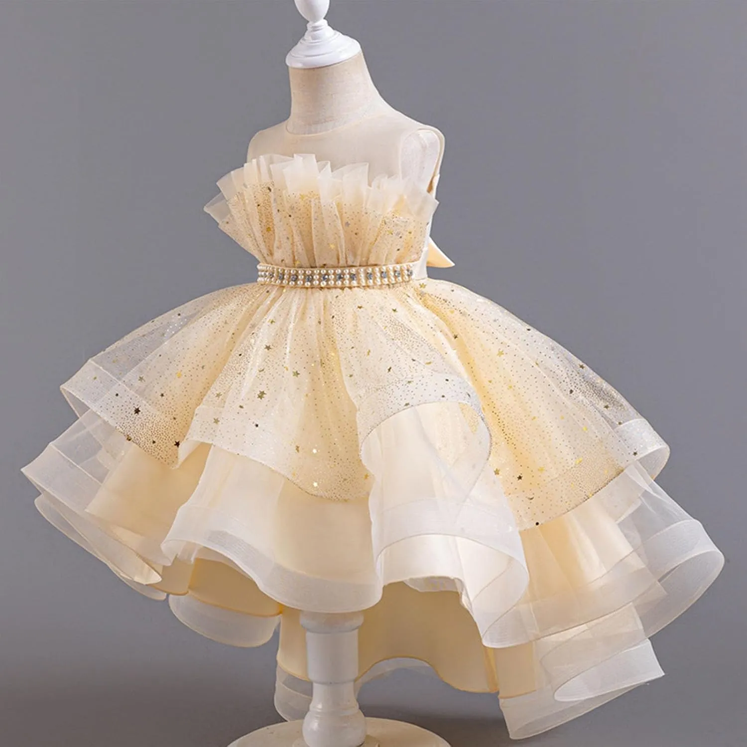 Sparkly Princess Dress for Girls Trendy Luxury Sequin Floor Length Flower Dresses Wedding Party Bridesmaid Gown 3-14T