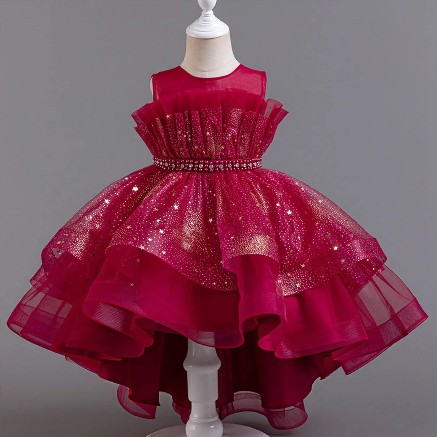 Sparkly Princess Dress for Girls Trendy Luxury Sequin Floor Length Flower Dresses Wedding Party Bridesmaid Gown 3-14T