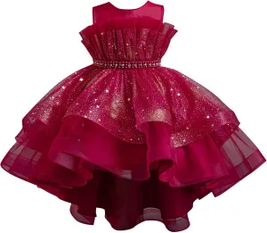 Sparkly Princess Dress for Girls Trendy Luxury Sequin Floor Length Flower Dresses Wedding Party Bridesmaid Gown 3-14T
