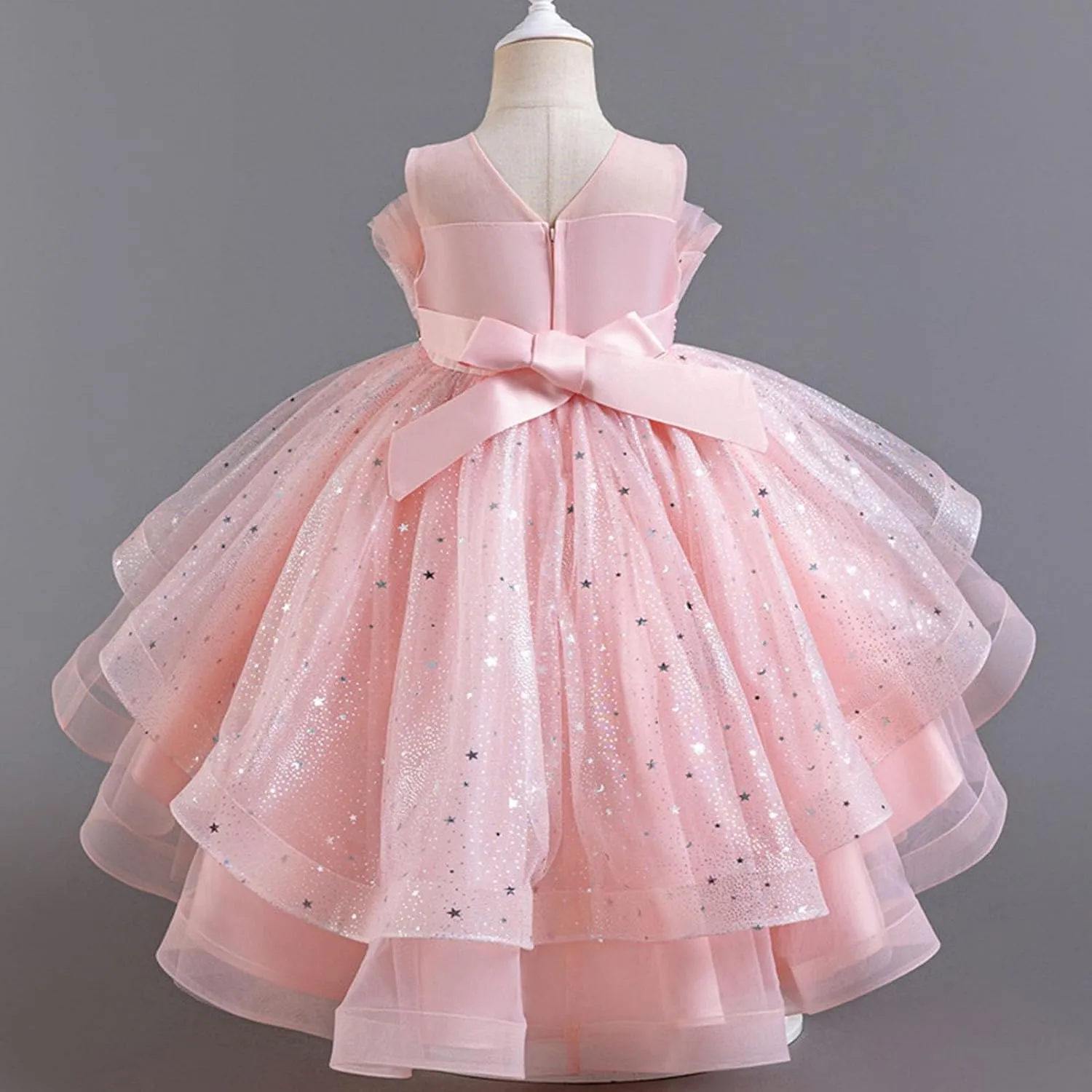 Sparkly Princess Dress for Girls Trendy Luxury Sequin Floor Length Flower Dresses Wedding Party Bridesmaid Gown 3-14T