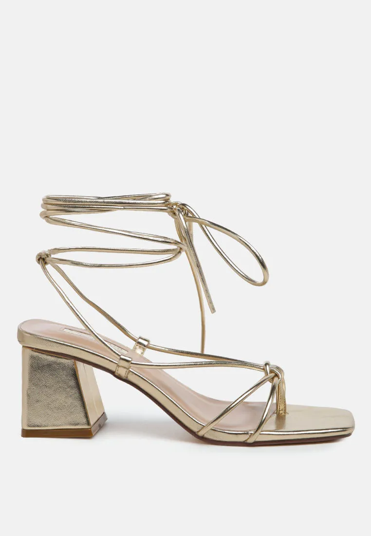 spruce tie up block heel sandals