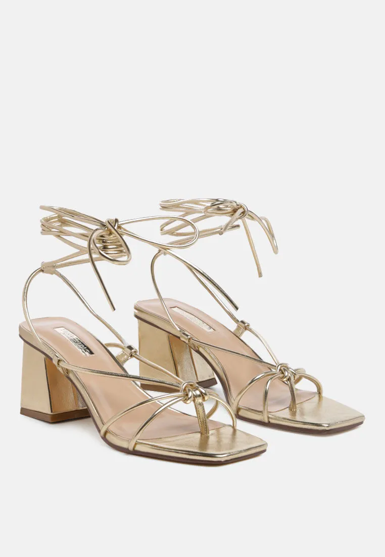 spruce tie up block heel sandals