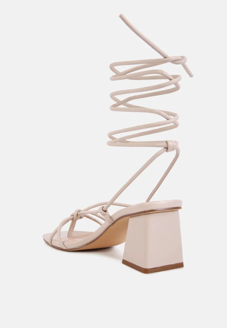 spruce tie up block heel sandals