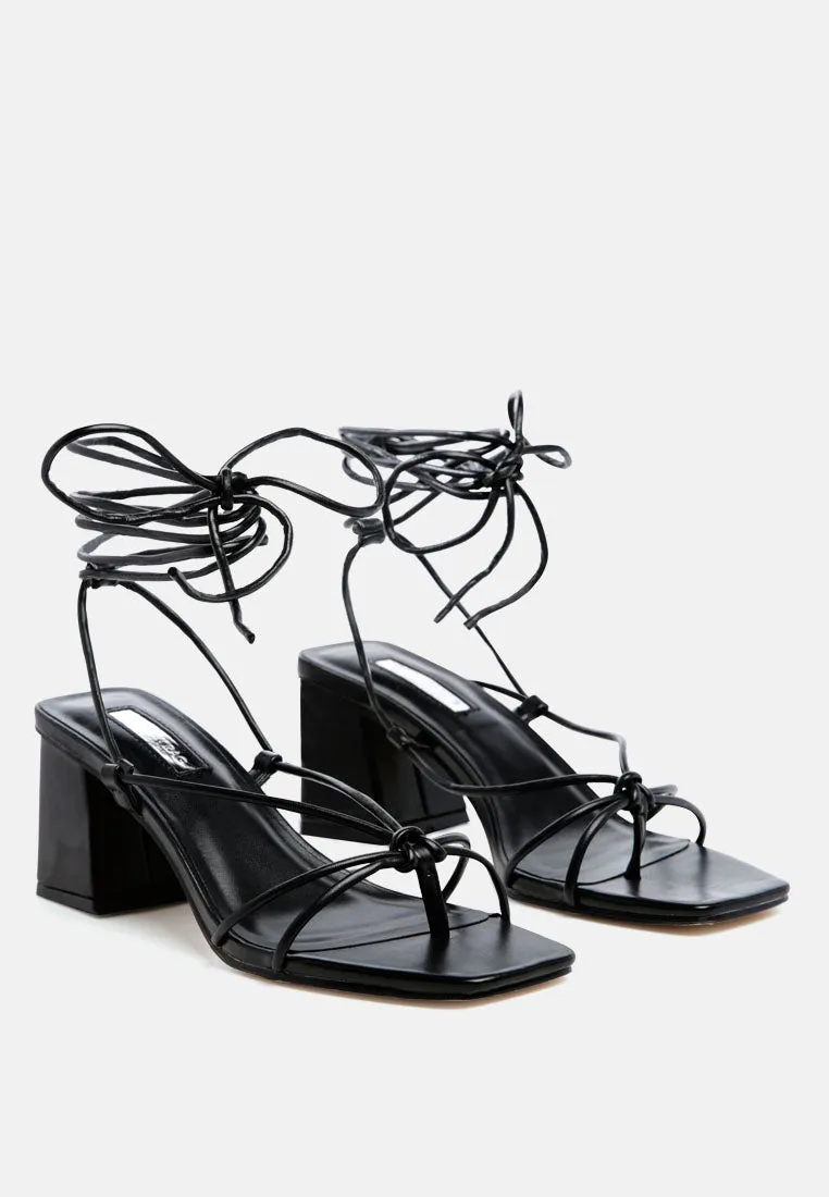 spruce tie up block heel sandals
