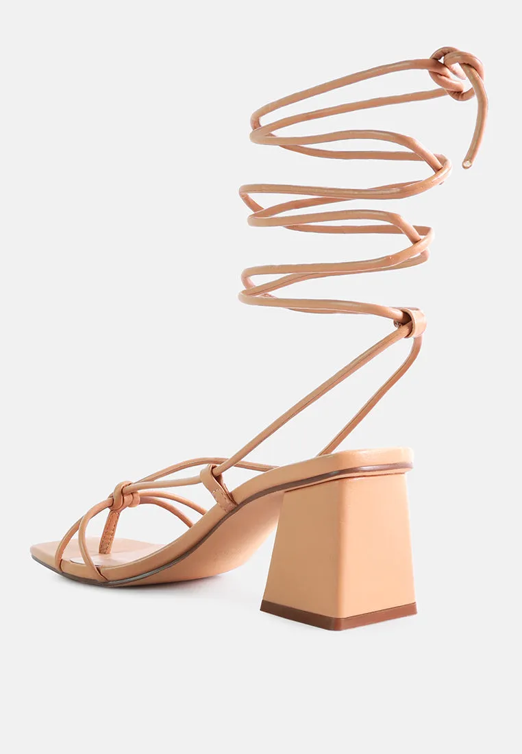 spruce tie up block heel sandals