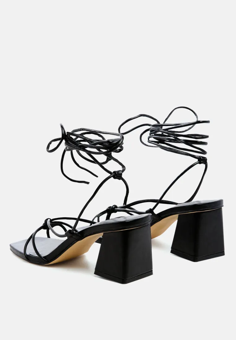spruce tie up block heel sandals