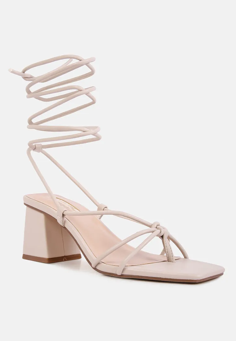 spruce tie up block heel sandals