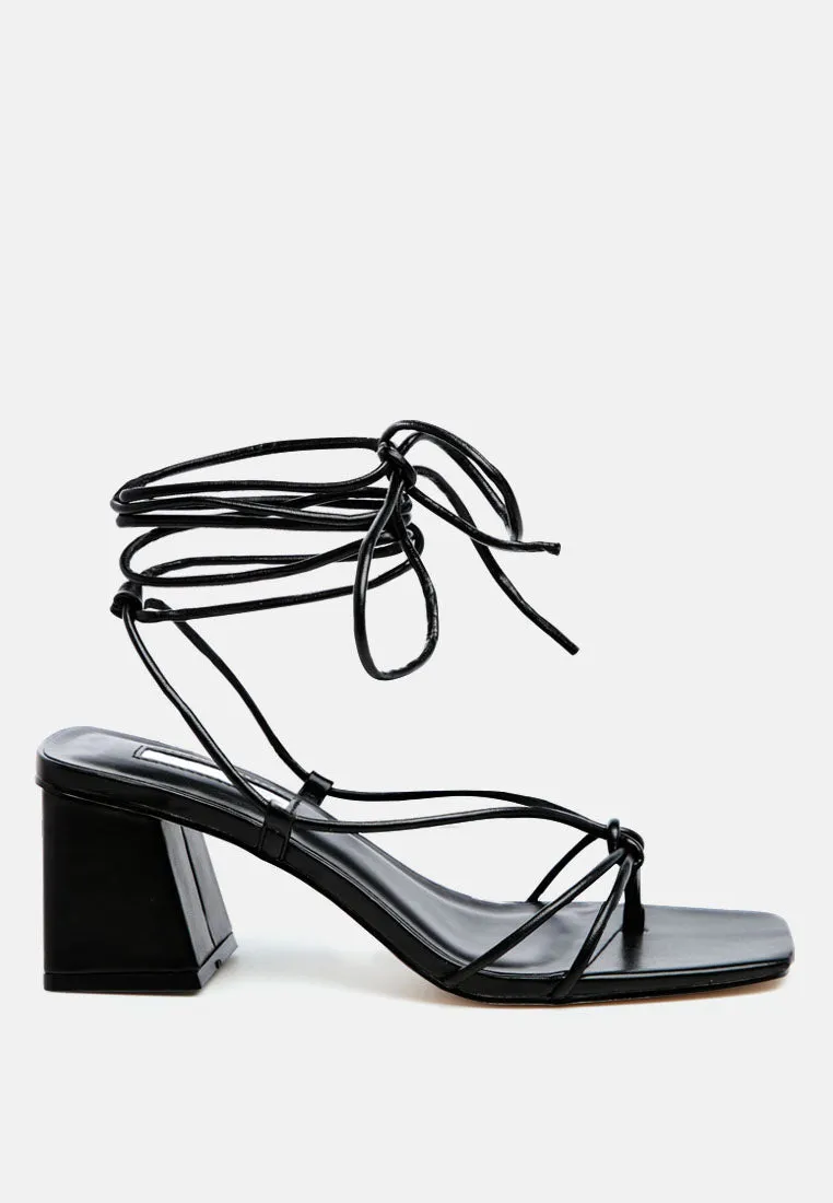 spruce tie up block heel sandals