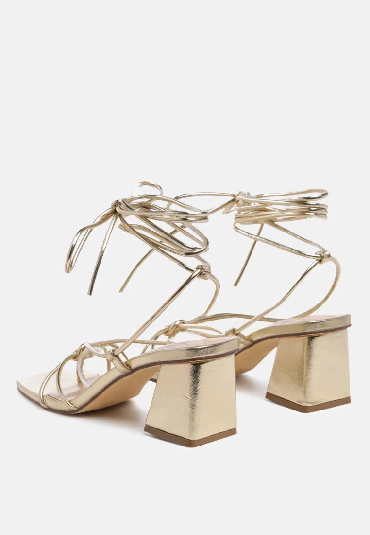 spruce tie up block heel sandals