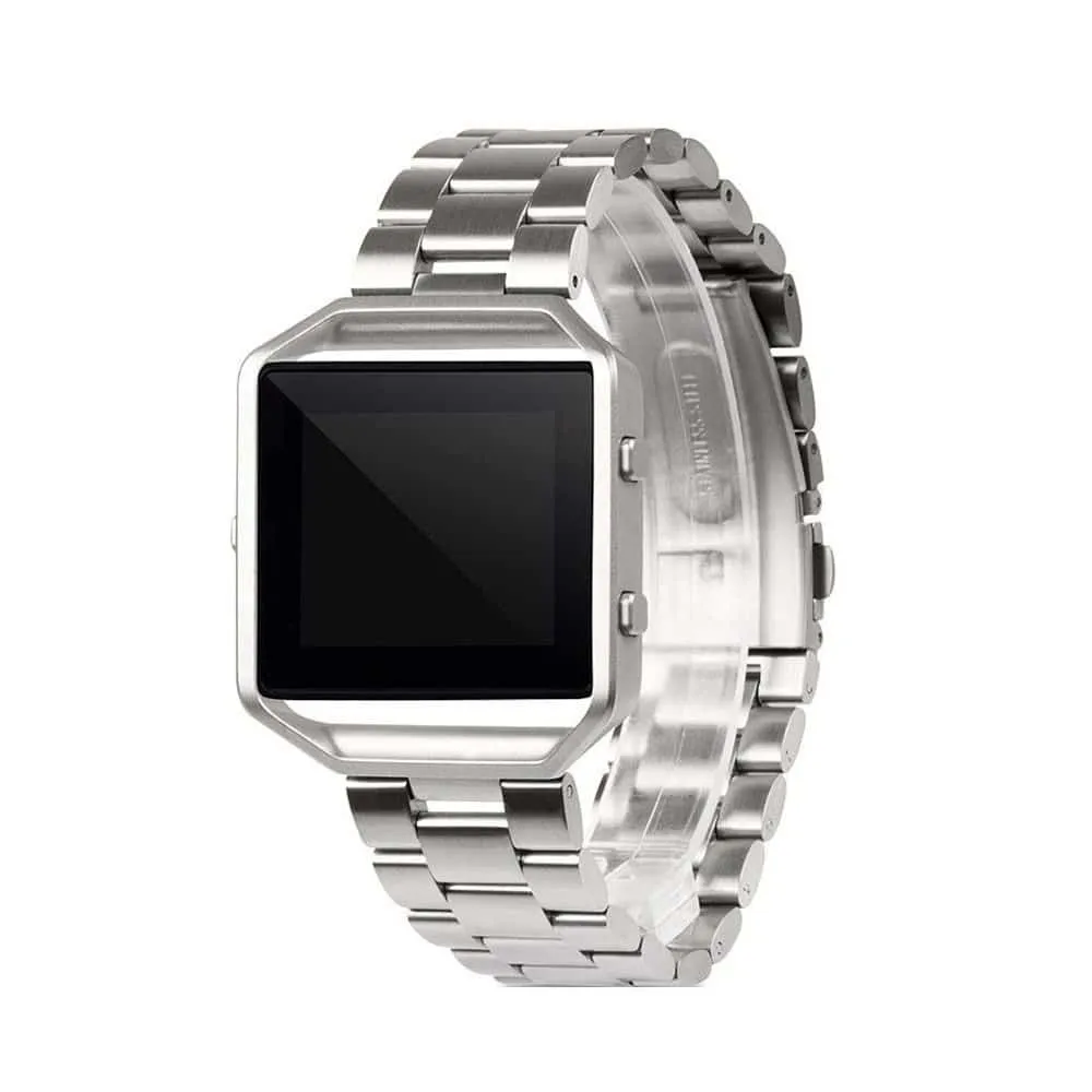 Stainless Steel Strap w/Metal Frame for Fitbit Blaze - Silver   Link removal tool