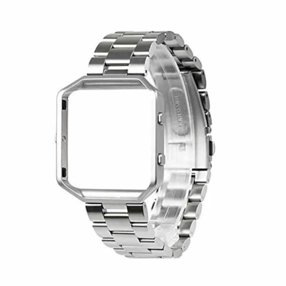 Stainless Steel Strap w/Metal Frame for Fitbit Blaze - Silver   Link removal tool