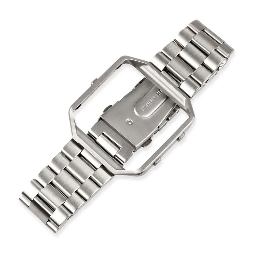Stainless Steel Strap w/Metal Frame for Fitbit Blaze - Silver   Link removal tool