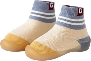Summer and Autumn Comfortable Infant Toddler Shoes Stripes Colorblock Children Mesh Baby Led Sneakers (Beige, 3-6Months)