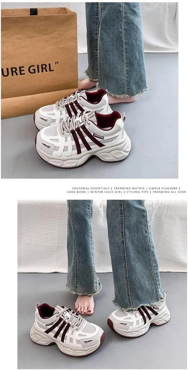 Summer Mesh Shoes for Women Dad Shoes Platform Chunky Trendy Breathable Casual Sports Tennis Sneakers Kawaii Y2K for Girls Daughter Granddaughter Back to School Rave Travel Streetwear