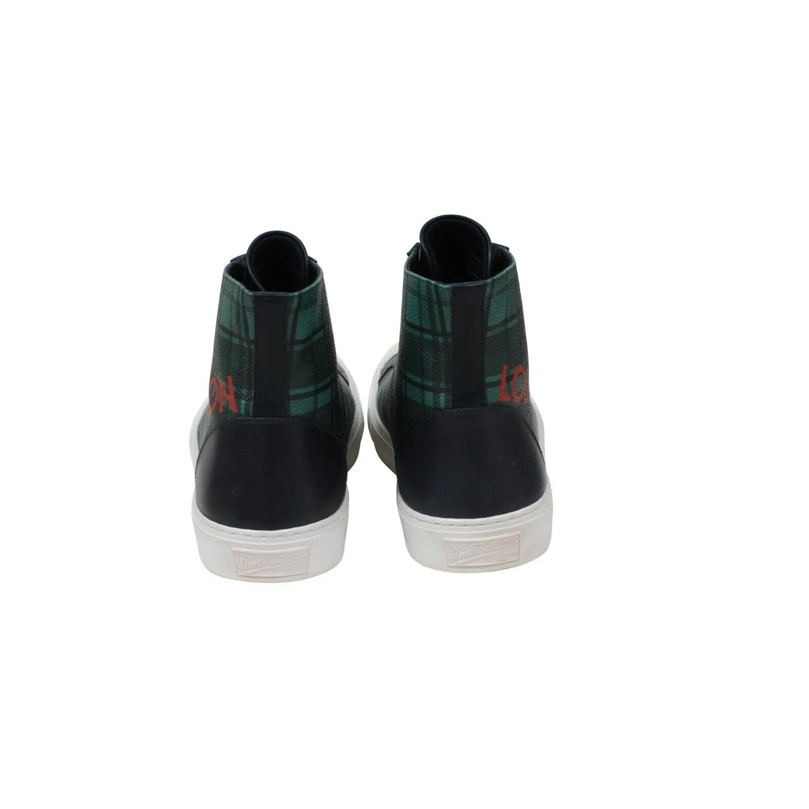 Tattoo Sneakers Green Plaid Red Logo Canvas Punchy