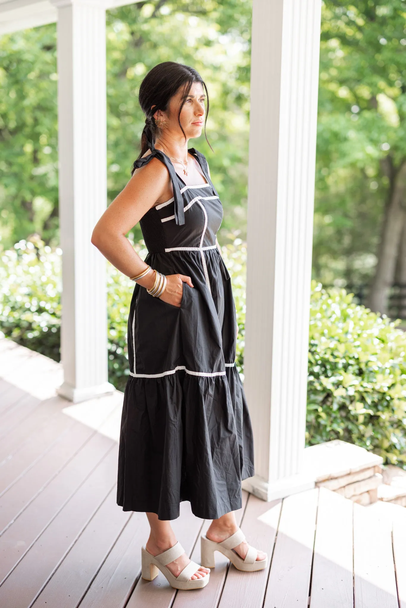 Timeless Beauty Black Midi Dress