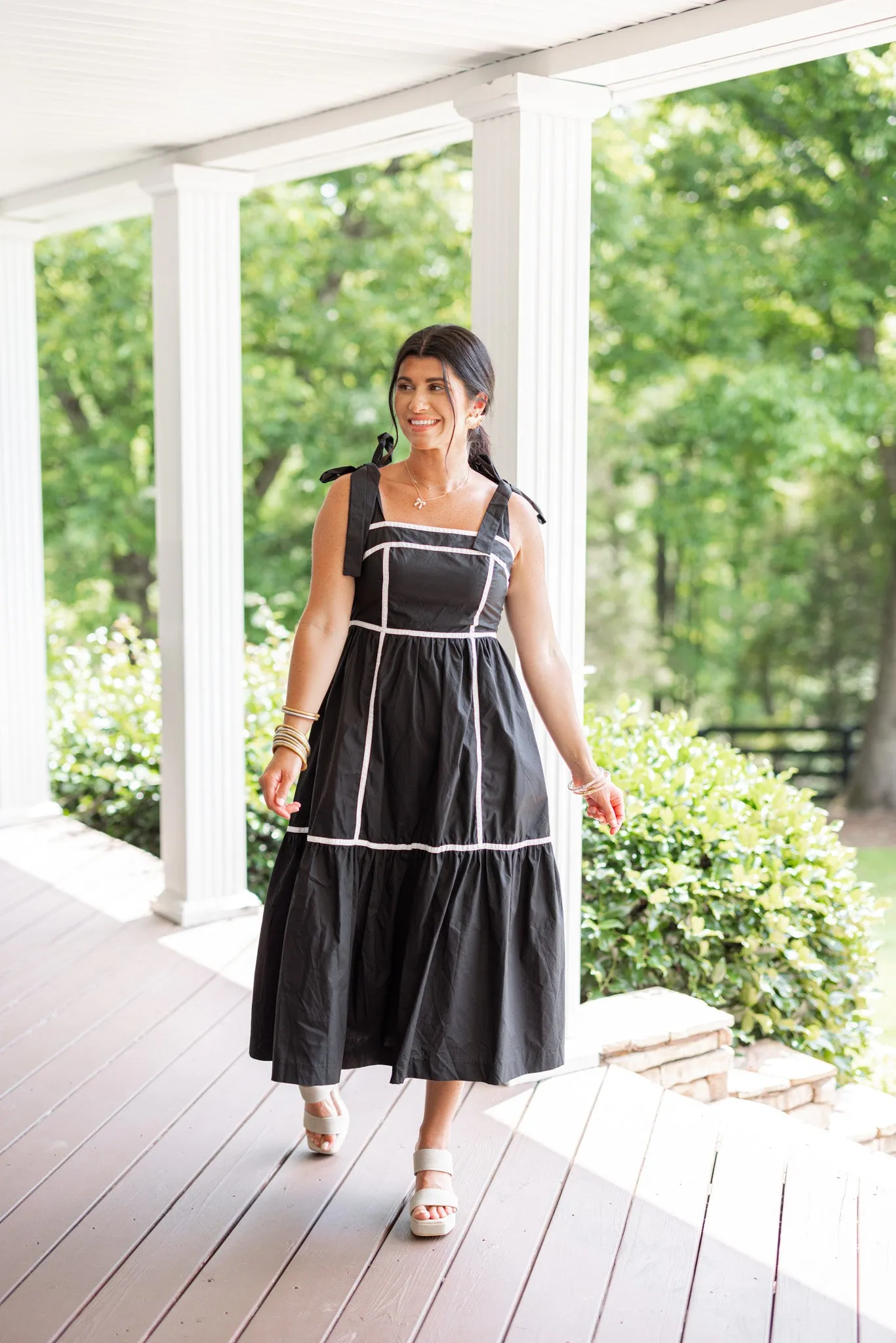 Timeless Beauty Black Midi Dress