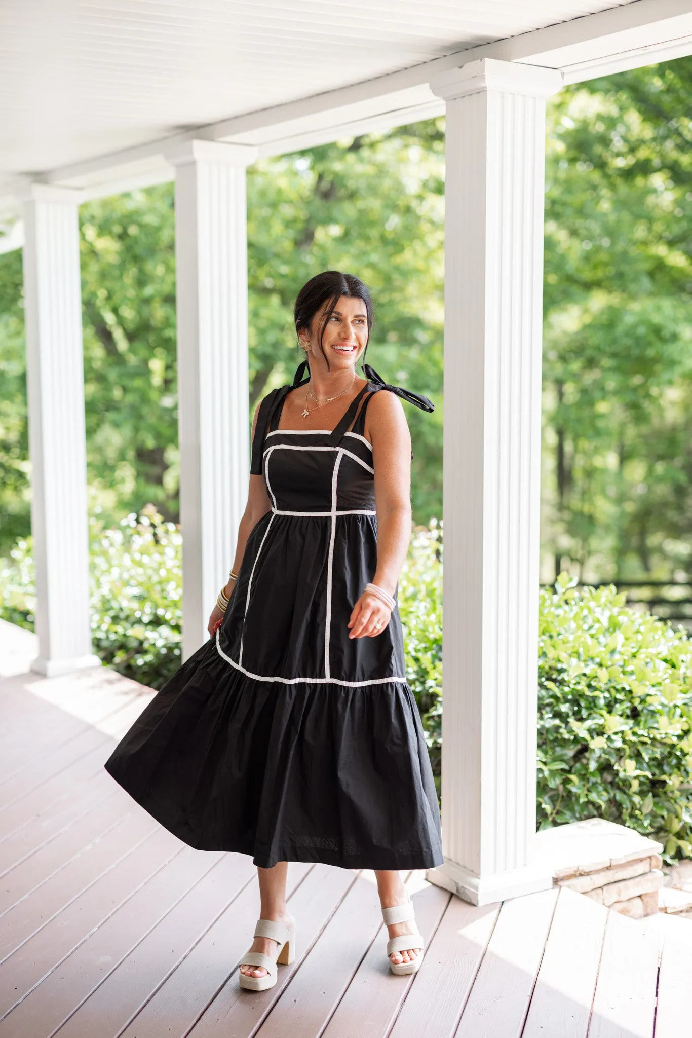 Timeless Beauty Black Midi Dress
