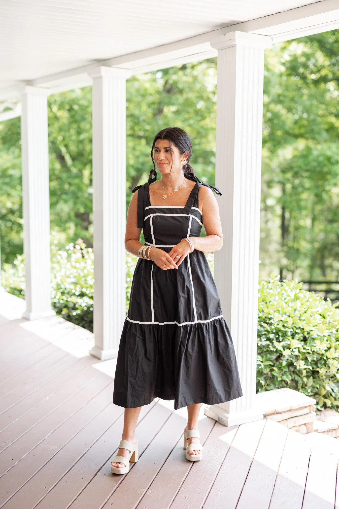 Timeless Beauty Black Midi Dress